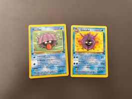 Pokemonkarten: Muschas und Crustabri (1.Edition) / DE/FR