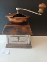 Alte Kaffeemühle aus Holz und Kupfer - Vintage Deko!