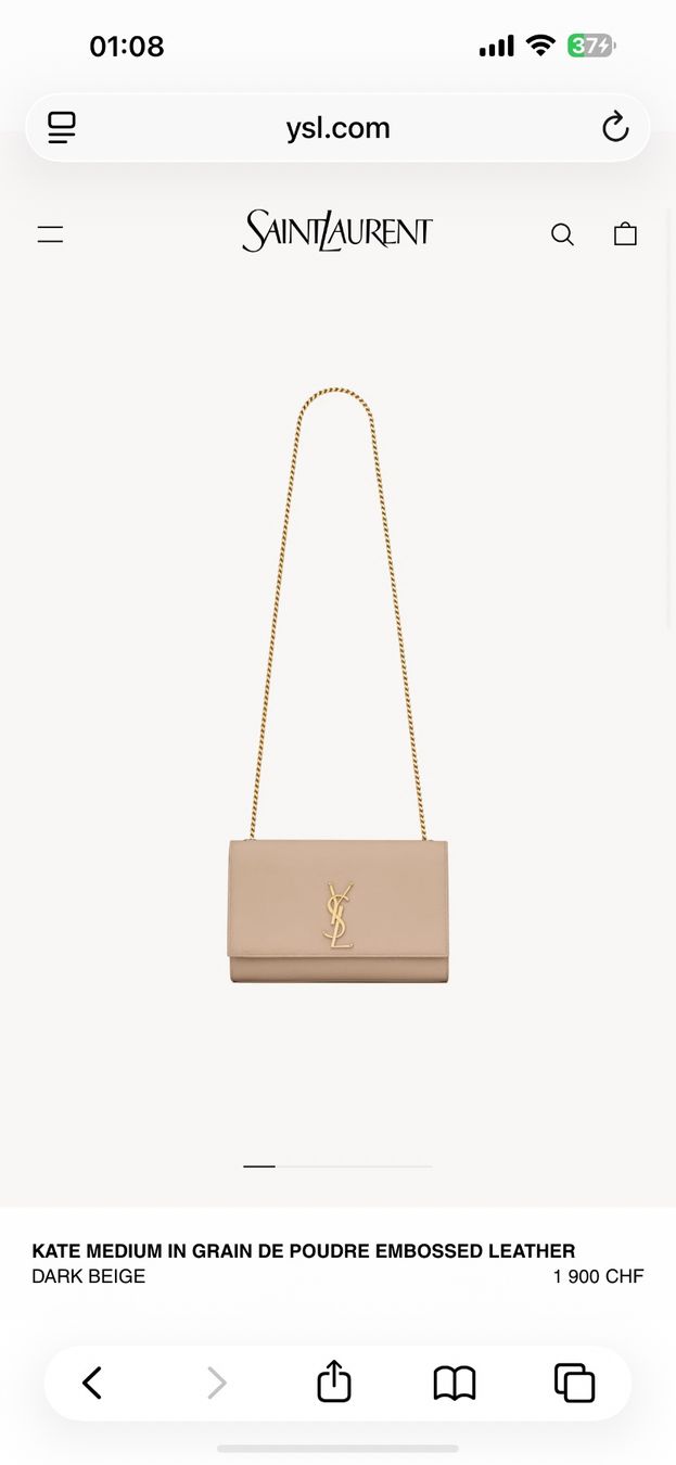 Saint Laurent Borse da donna: Saint Laurent Kate Medium Beige – Usato da Zürich venduto da Eeclat 5