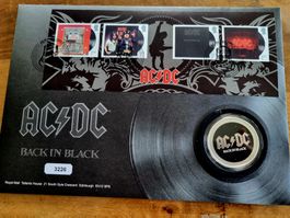 ACDC Back in Black Medaille Briefmarke Sonderedition NEU