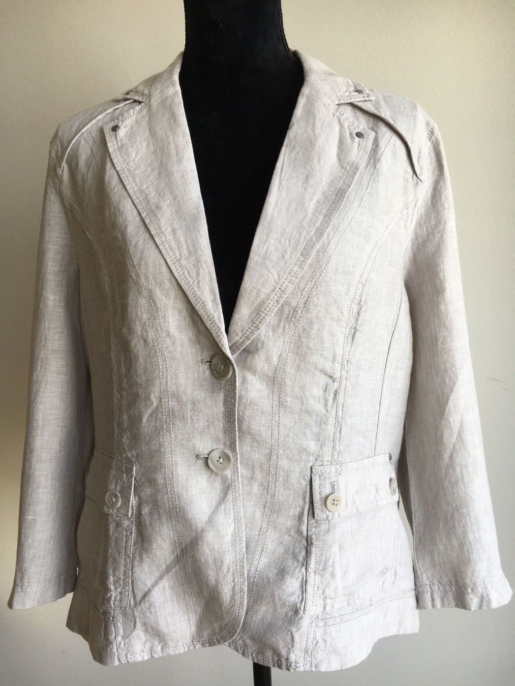 Completi & Tailleur: Olsen - Leinen Blazer / Jacke, grau, 40 – Nuovo (secondo la descrizione) da Luzern venduto da Jiggy_8898
