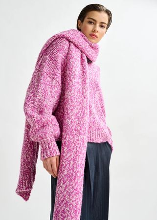 Essentiel Antwerp Pink Wolle Schal Scarf Halstuch Oversized