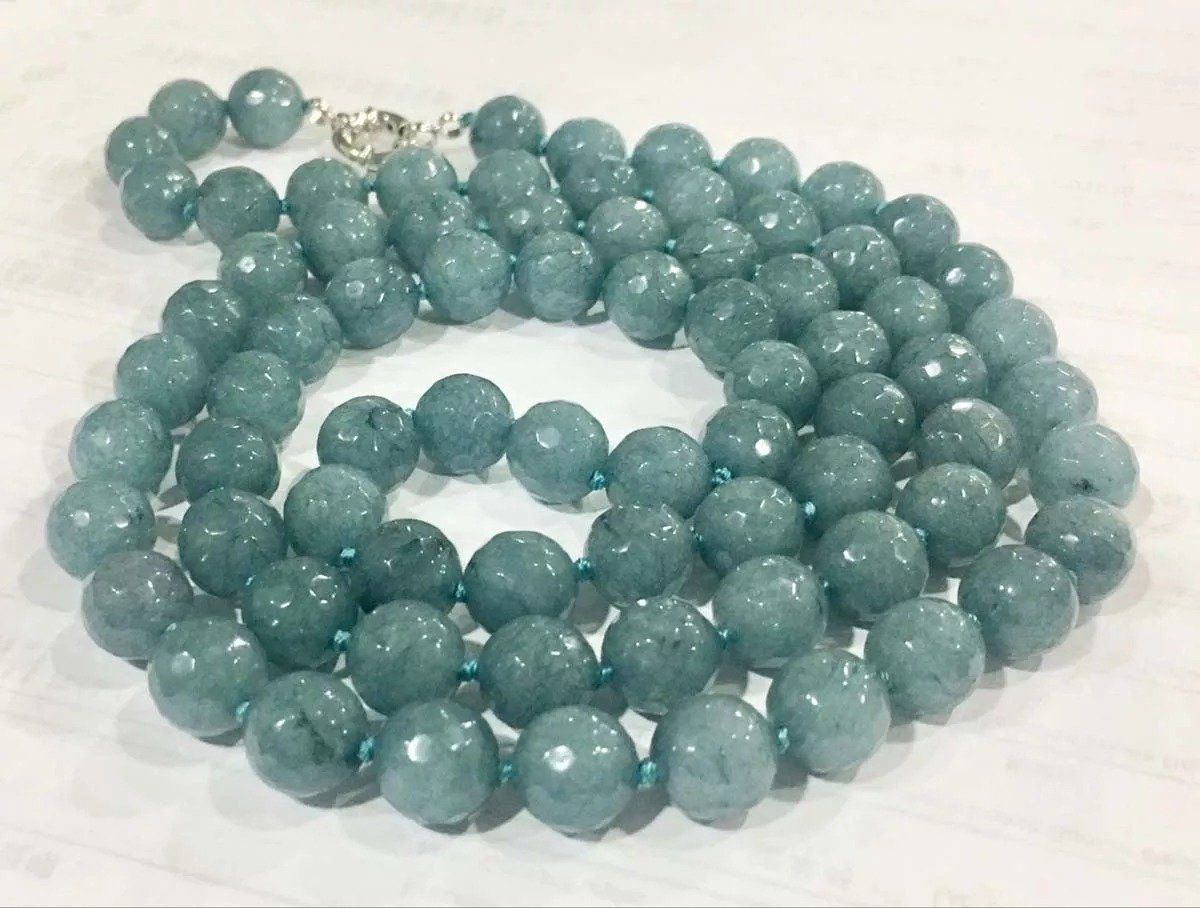 Ketten: 91cm Statement Aquamarin Edelsteinkette Collier Aigue-Marine – Neu (gemäss Beschreibung) aus Prilly von ilyria73 4