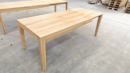 Tisch Eiche massiv ausziehbar, 160/90x50 cm, Neuwertig