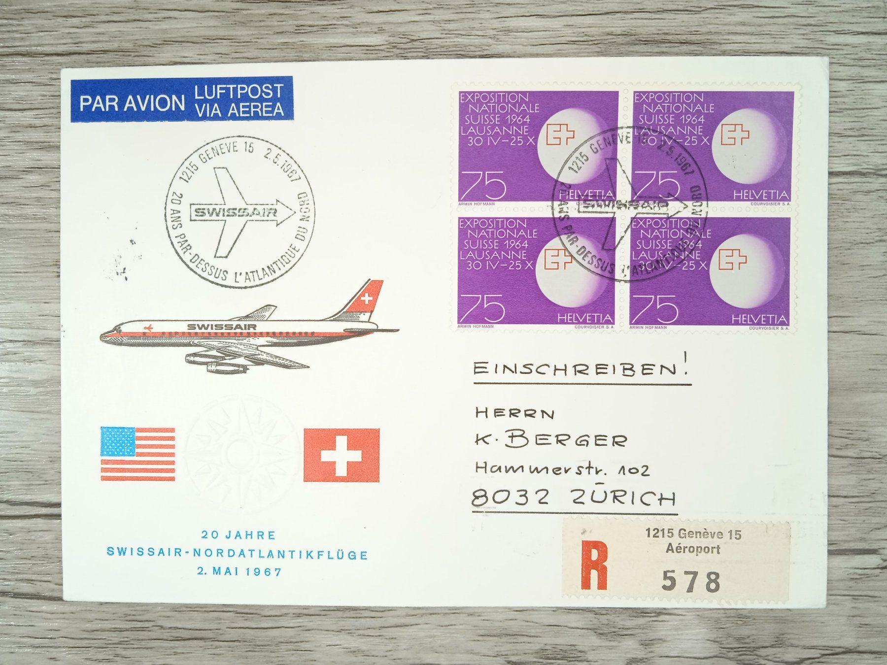 Tutti i francobolli: TR62 Enveloppe + Timbre Suisse 1967 – Usato da Cousset venduto da Patrick_Collections