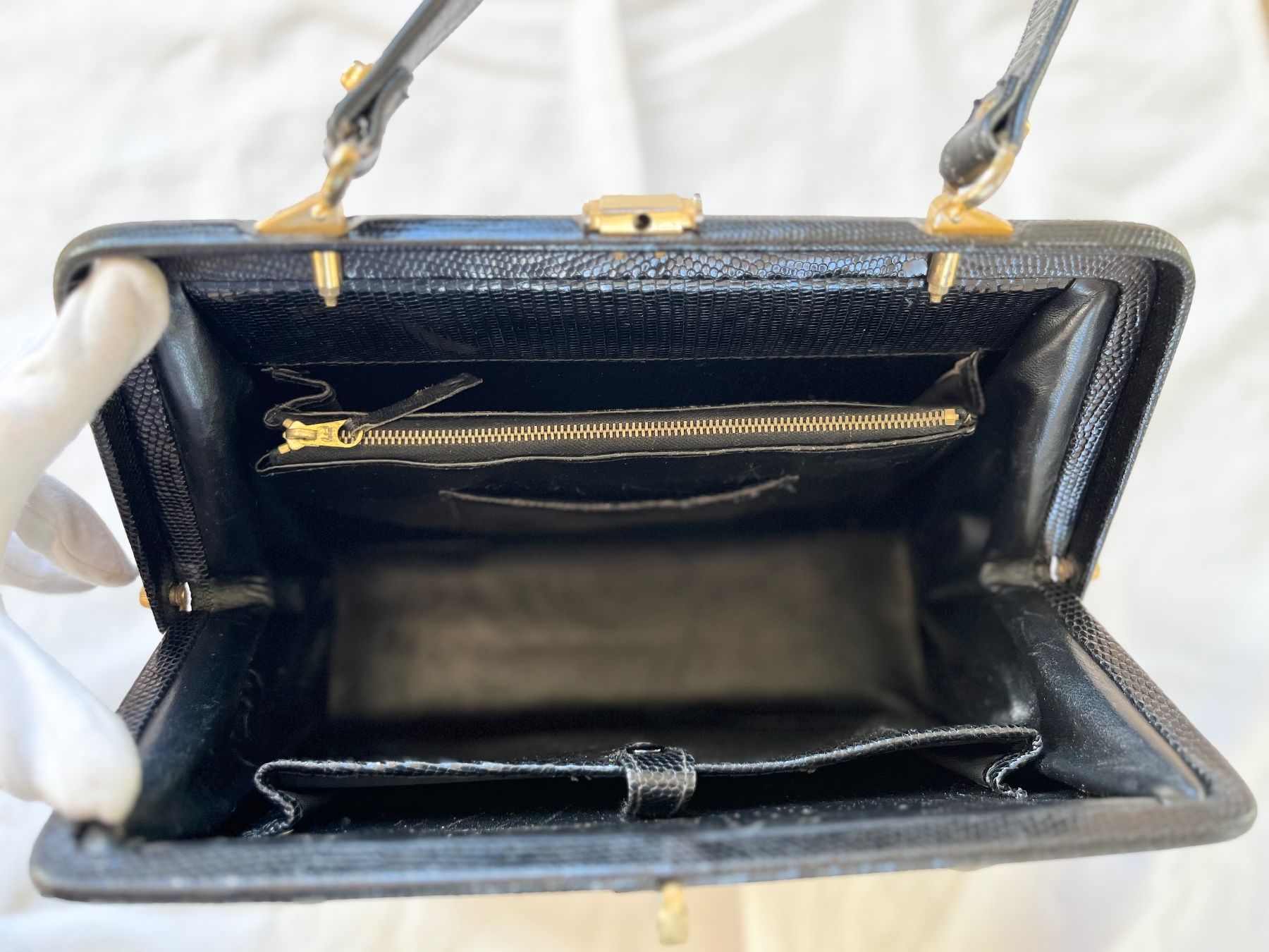 Louis Vuitton Borse da donna: Exklusive Vintage Eidechsen Echtleder Handtasche Schwarz – Usato da Thun venduto da cruznadia 3