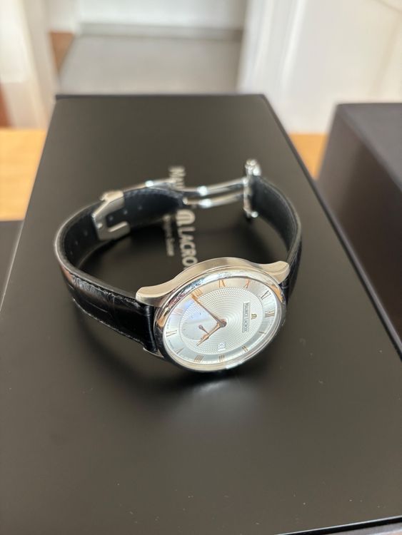 Maurice Lacroix Orologi: Maurice Lacroix Masterpiece mit schwarzem Krokoleder – Usato da Zürich venduto da Bialetti_Bianci 3