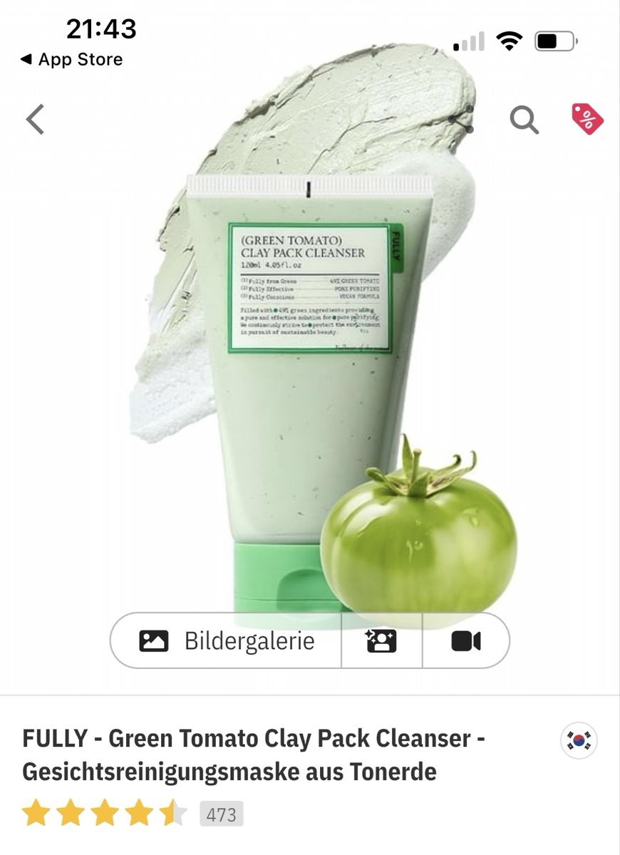 Cura del viso: Fully Green Tomato Clay Mask Cleanser – Nuovo e nell'imballaggio originale da Kloten venduto da raf_6nbr 1