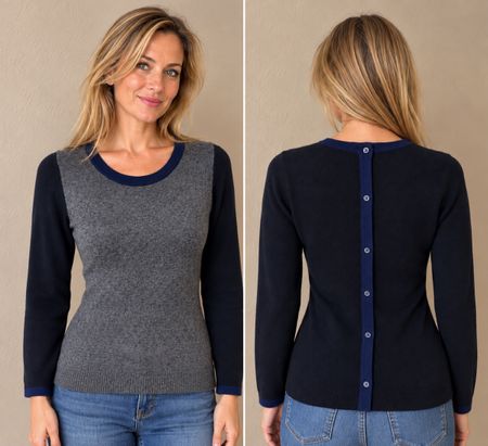 Pull Kookaï gris et bleu marine boutons dos bon état