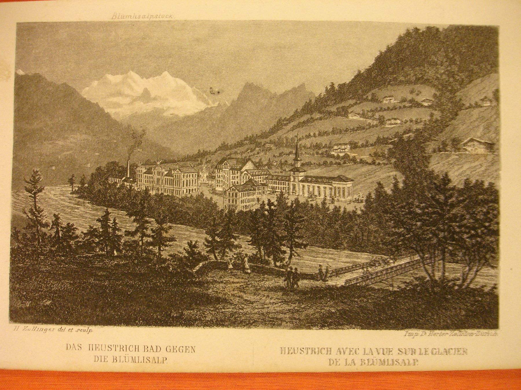 Incisioni: HEUSTRICH BAD, STAHLSTICH 1887 – Usato da Grüningen venduto da Kartensammler 1