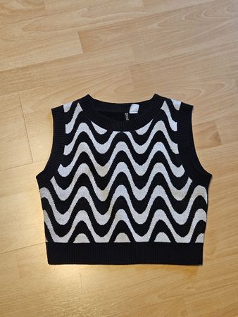 Schwarz-weisser Pullunder von H&M in Grösse S