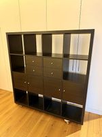 IKEA KALLAX 4x4 schwarzbraun mit 4 Türen & 4 Schubladen