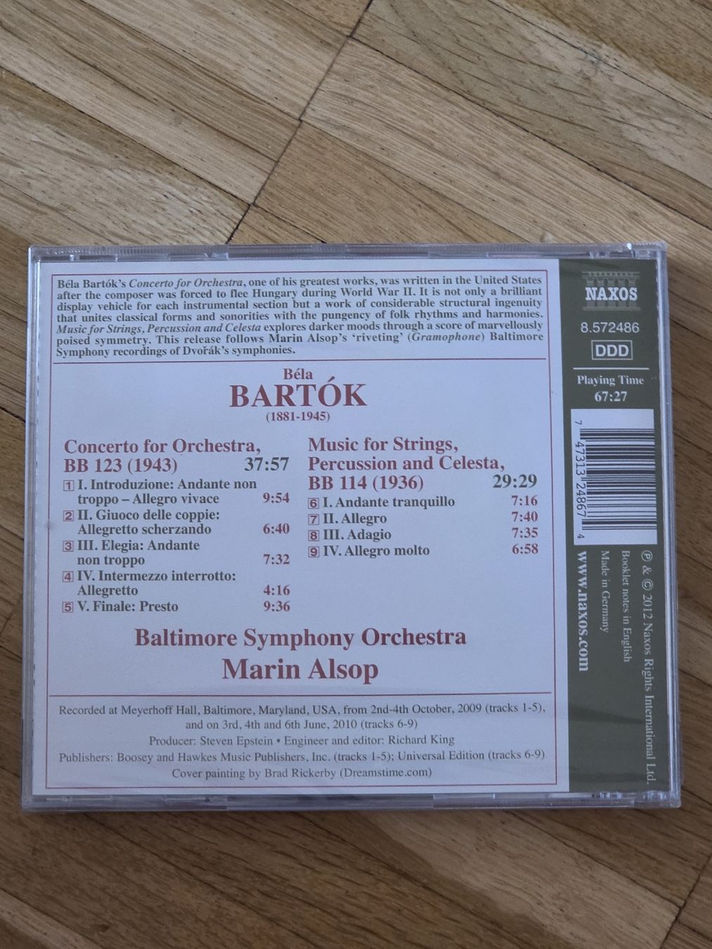 CD: CD: Bela Bartok: Concerto for Orchestra – Nuovo e nell'imballaggio originale da Aesch BL venduto da immon 1