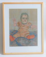 Pastell Zeichnung: Gabi sitzend