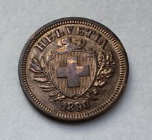 1890 1 Rappen -unz mit schöner Patina