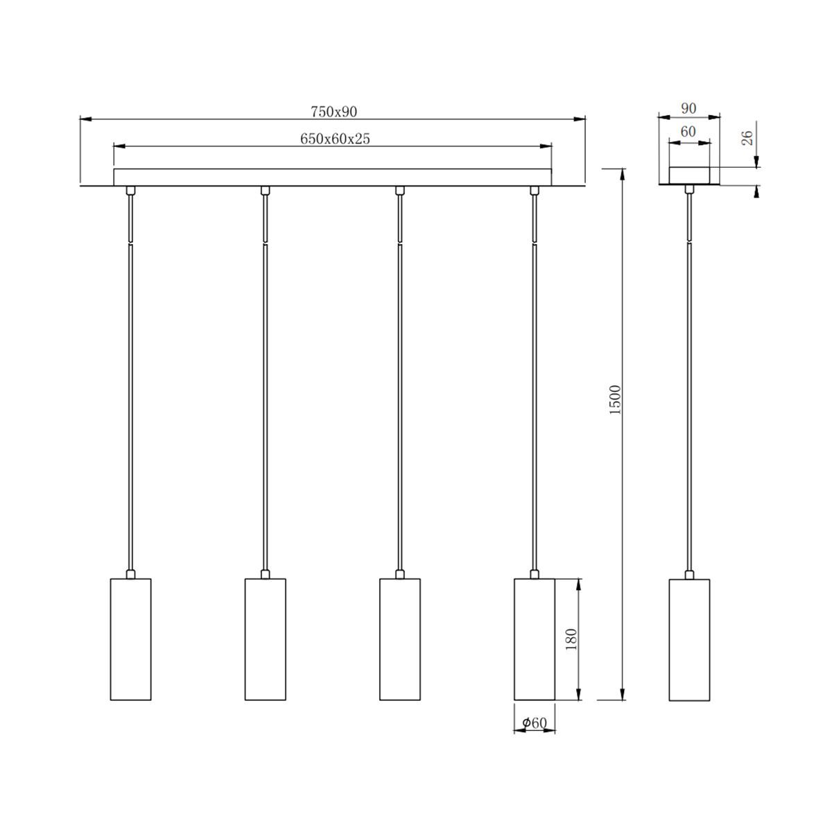 Lampadari & plafoniere: Hängeleuchte, Weiss, 150 cm Höhe – Nuovo (secondo la descrizione) da Kreuzlingen venduto da Smart-Light 6