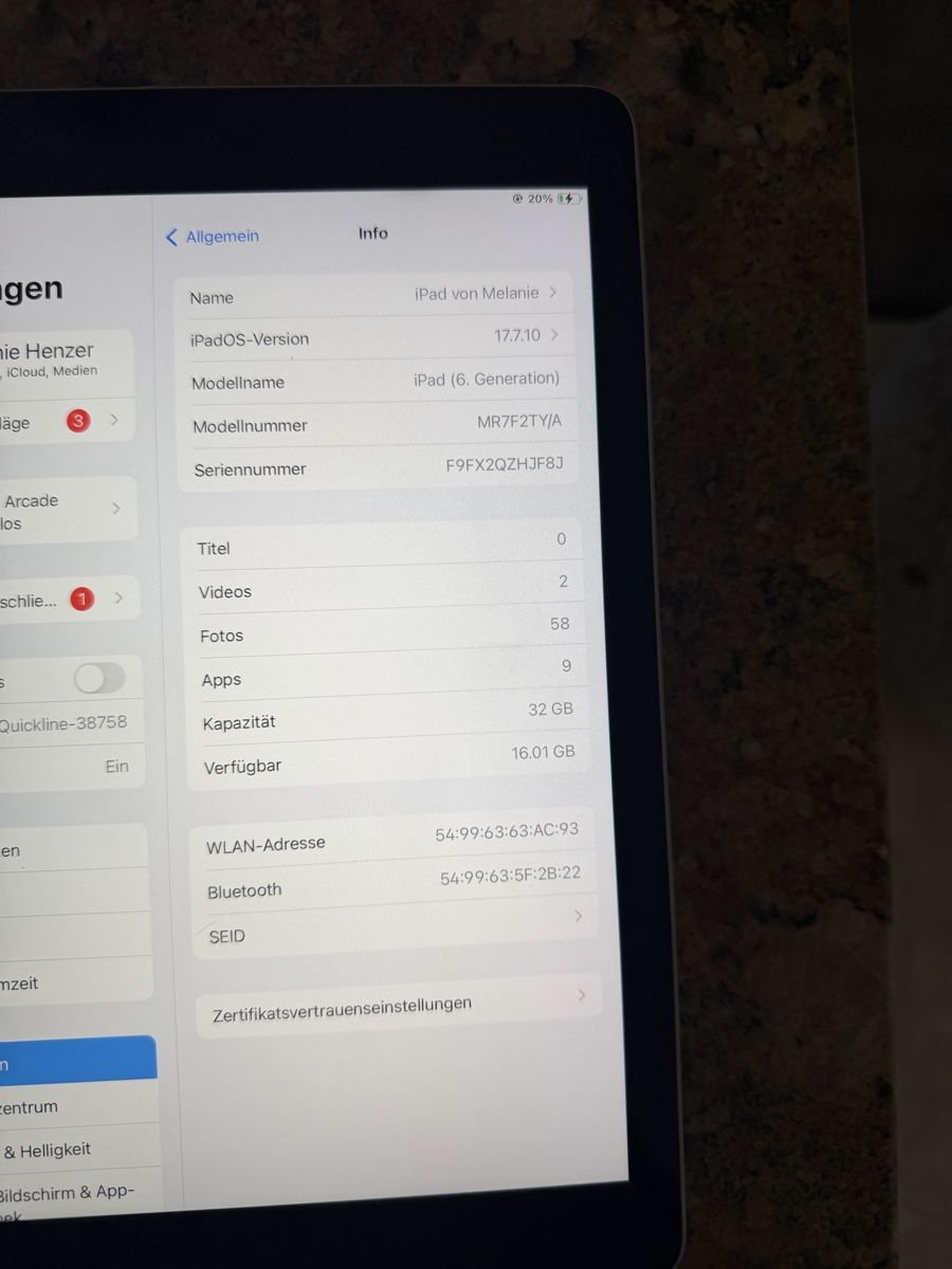 Apple Tablet PC: Apple ipad 6 gen. – Gebraucht aus Münsingen von ran_5sv9 2