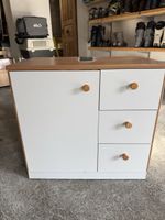 Waschbeckenunterschrank Holz Weiss mit drei Schubladen