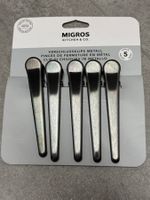 Lot de 5 clips de fermeture  métal pinces sachet neuf