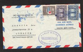 Air Mail , Honduras - Zürich , gel. 31.10.1947