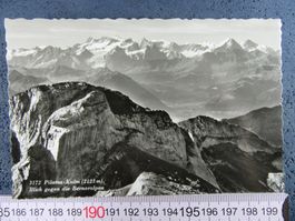 PILATUS-KULM HOTEL SICHT AUF BERNER-ALPEN 1958 LU AK