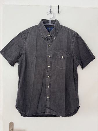 Ralph Lauren Kurzarm Hemd Classic Fit Grau Grösse M oryginal