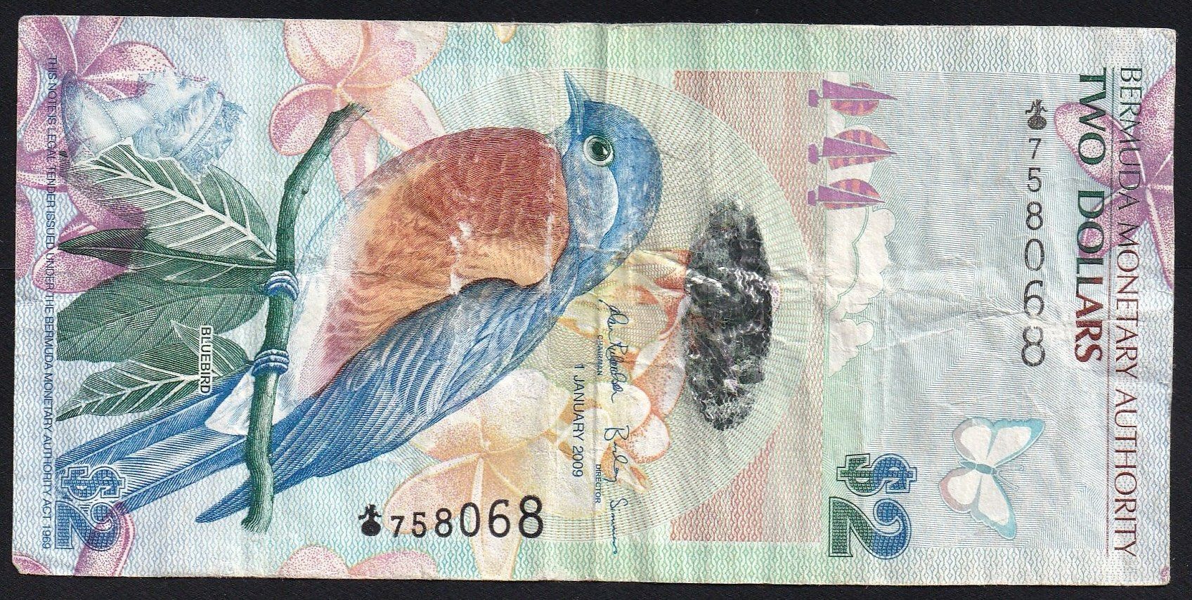 Banconote: Bermuda 2 Dollars 2009 – Usato da Brugg AG venduto da banknoten_muesli