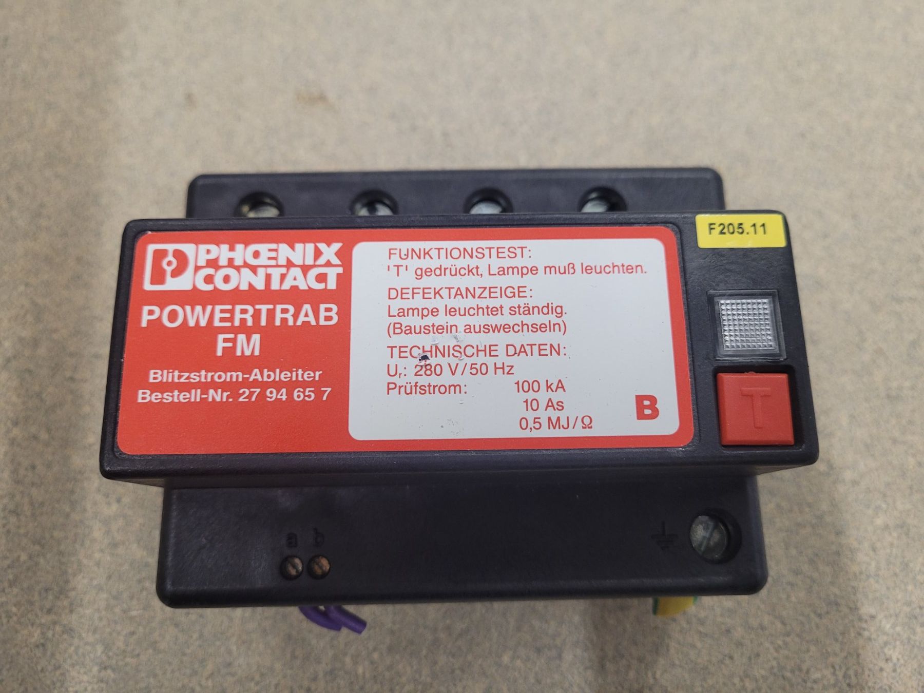 Phoenix Contact Componenti elettronici: Phoenix Contact Powertrab FM Blitzstrom-Ableiter / 27 94 657 – Usato da Vitznau venduto da Vitznau84 6