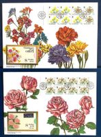 1992-93 Guernsey (GB) Blumen Grossbriefe aus Markenheftchen
