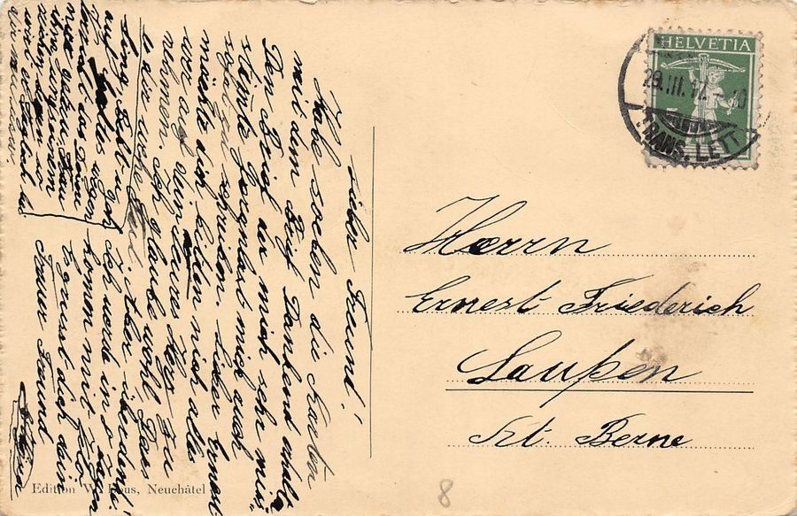 Cartoline postali: Auvernier, vue générale, circulée 1917 – Usato da Frauenfeld venduto da POML 1