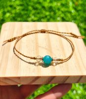 Bracelet fait main en amazonite et cristal de roche 