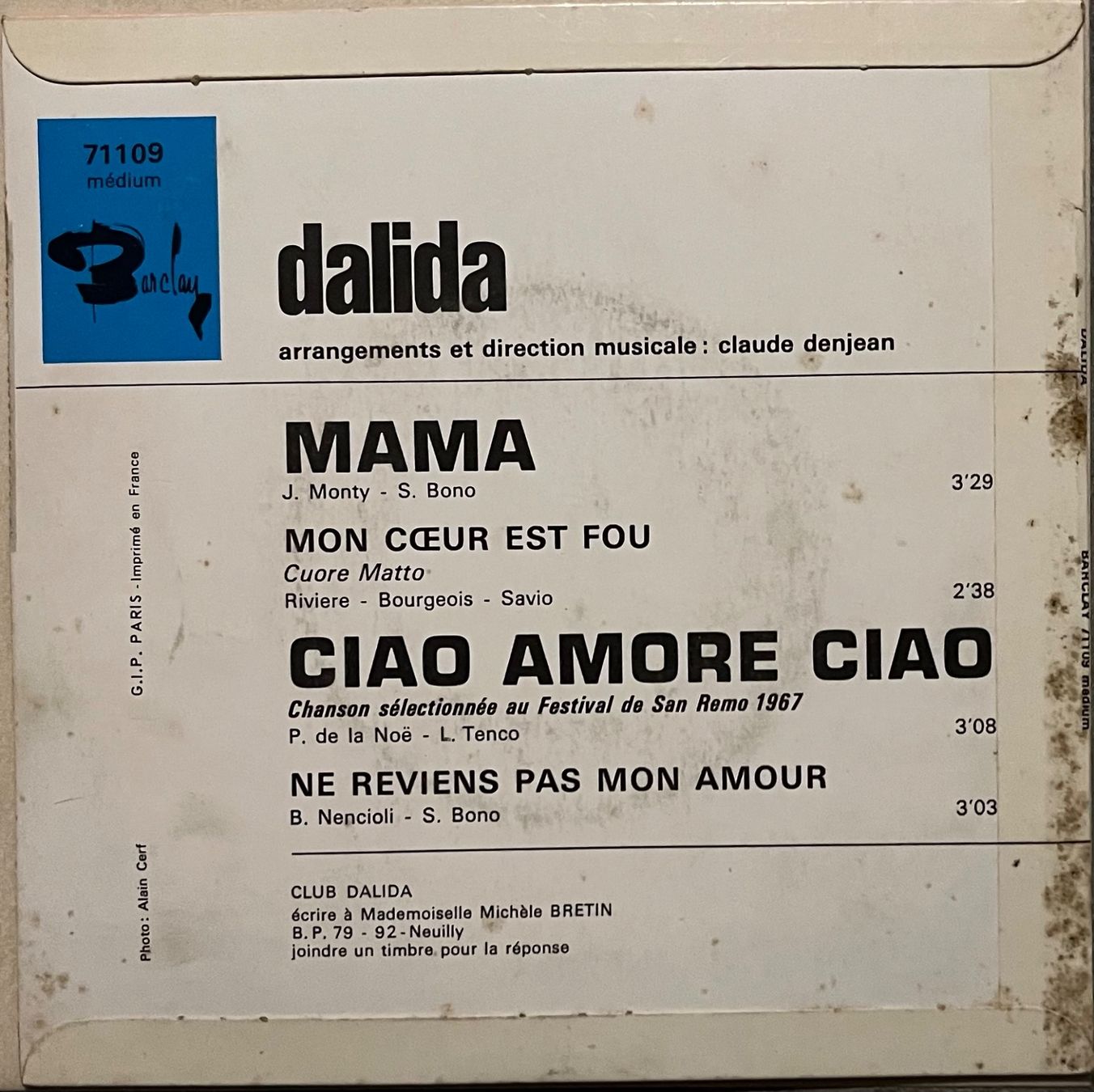 Schallplatten: DALIDA - PLUS LOIN QUE LA TERRE – Gebraucht aus Bussigny von vinyl-pas-cher 1