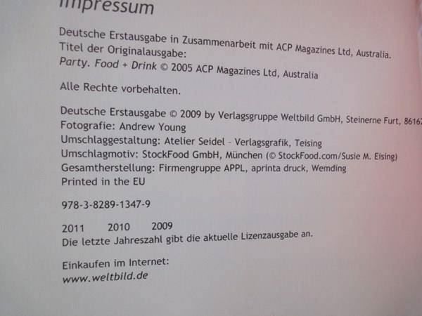 Bücher: Partyrezepte – Gebraucht aus Chur von omonia 1