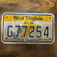 🇺🇸 U.S. Motorradnummer, West Virginia G77254 - (18x10cm)