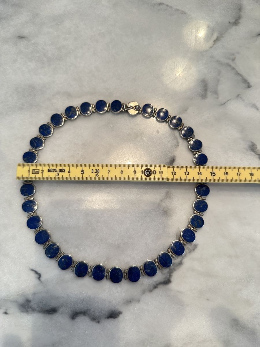 Catenine: Antike Halskette Silber mit Lapislazuli – Usato da Aarburg venduto da Schatzaffe 6