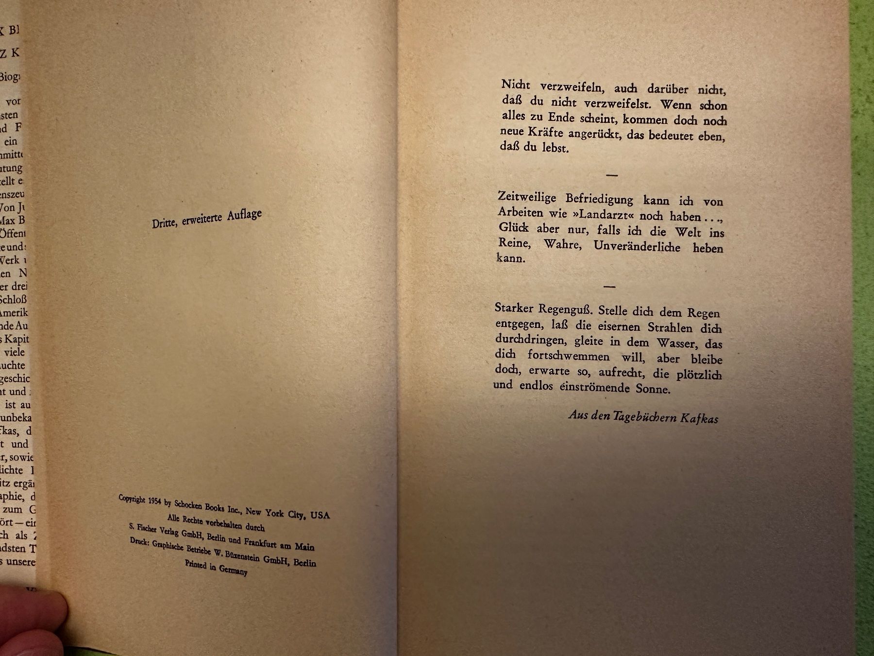 Libri: Max Brod: Franz Kafka. Eine Biographie. – Usato da Zürich venduto da allp 3