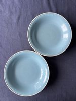 Rössler, 2x Suppenteller blau, Carona, 1960er, Vintage