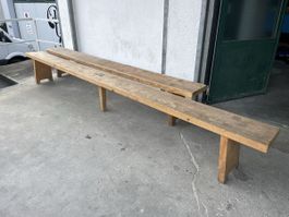 Lange Antike Holzbank Bauernbank 298x47x27cm Massivholz