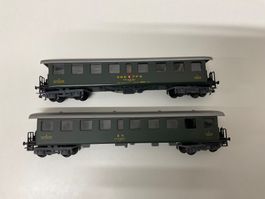 Kleinbahn zwei Personenwagen SBB und BN, Bespielt