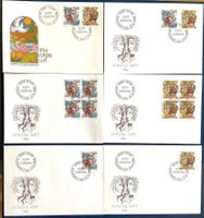 1986 Schweiz - Europa /Div. FDC Viererblock Serie und Einzel