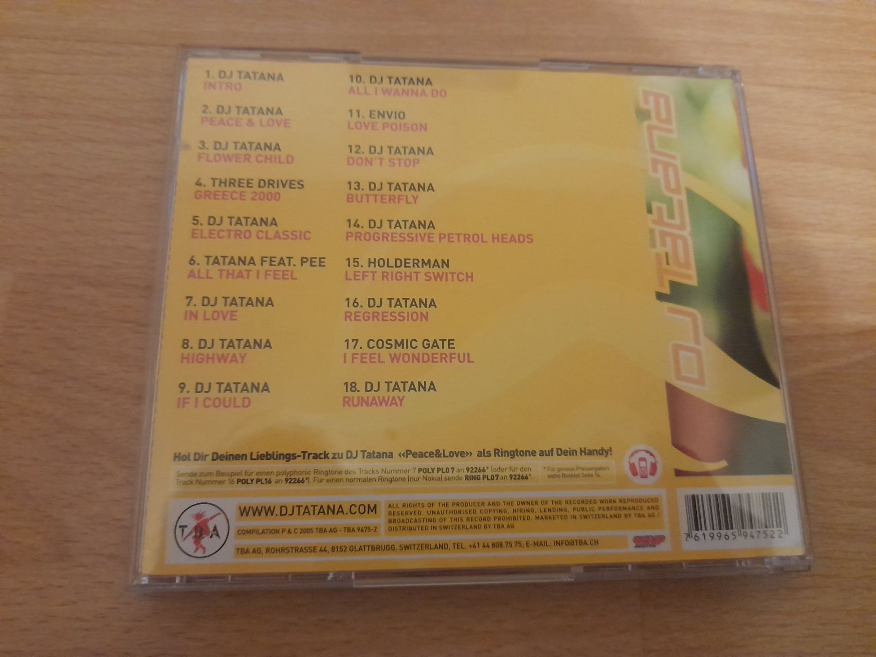 CDs: CD DJ Tatana Peace & Love – D'occasion à Lustmühle par chevi03 2