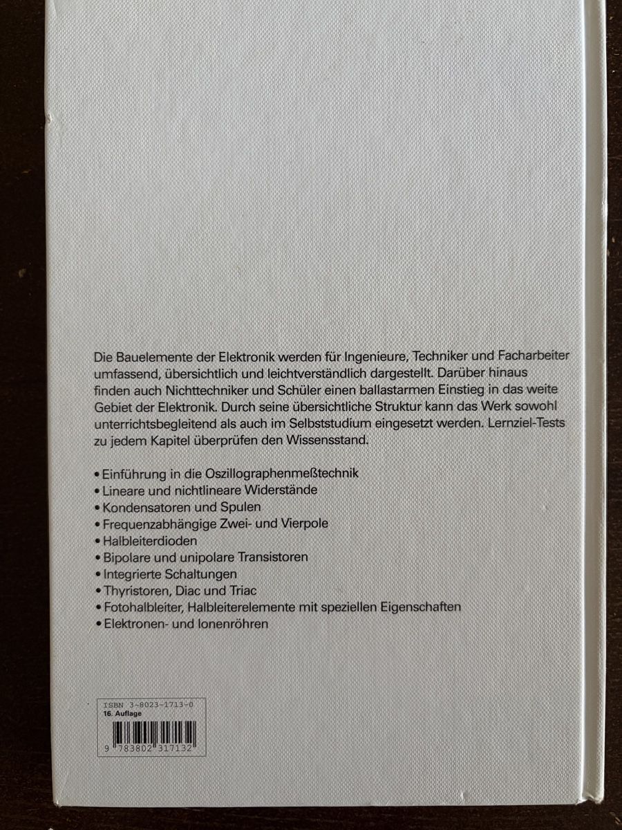 Bücher: Bauelemente Elektronik 2  16. Auflage – Neu (gemäss Beschreibung) aus Zürich von BenJoMusic 1