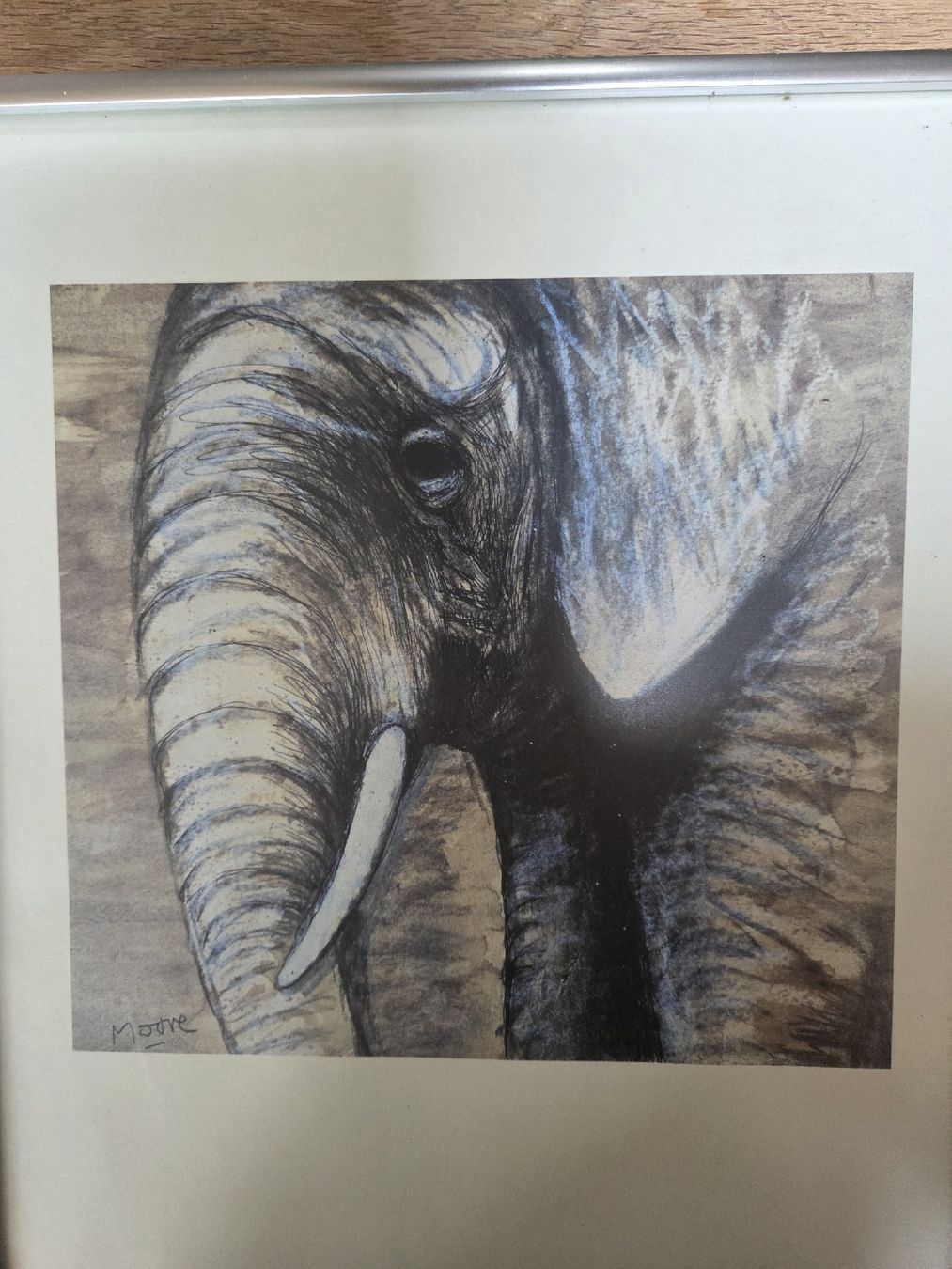 Poster & Bilder: Henry Moore Gemälde Elefant, gerahmt – Gebraucht aus Basel von yae_7ktl 1