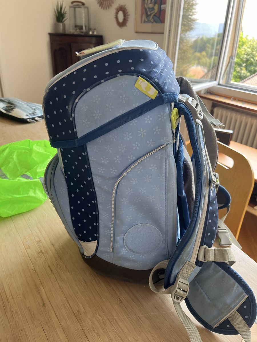 Ergobag Zaini: Ergobag Schulrucksack blau inkl. Etui & Regenschutz – Usato da Zürich venduto da NSJ 2