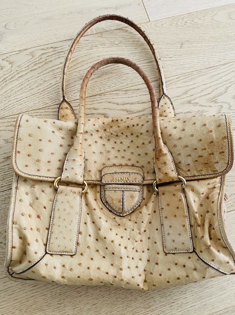 Prada Taschen für Damen: Prada Ostrich Leather Bag Vintage – Gebraucht aus Schöfflisdorf von Bling_it_on