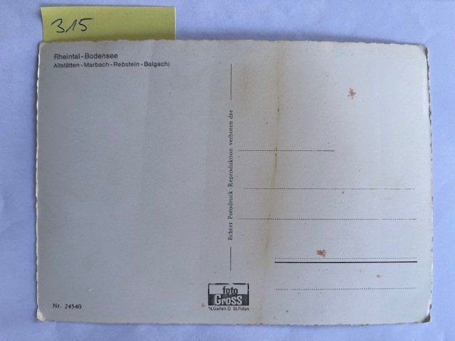 Cartoline postali: Ansichtskarte Rheintal Bodensee, alt – Usato da Niederwil AG venduto da dahu75 1