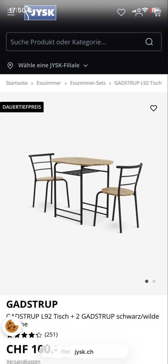 Jysk Tavoli: Gadstrup Tisch-Stuhl-Set von JYSK – Usato da Zürich venduto da yae56 1