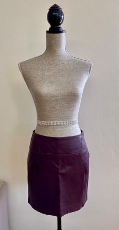 NWOT DvF Kawa Purple Leather Mini Skirt US 4
