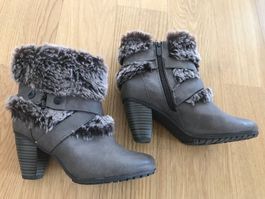 Stiefeletten taupe Damen 36 Fell