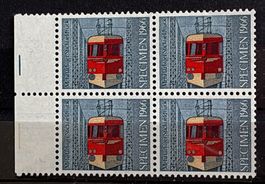 4ER BLOCK FEHRFARBIGER STICHTIEFDRUCK SPECIEM 1966